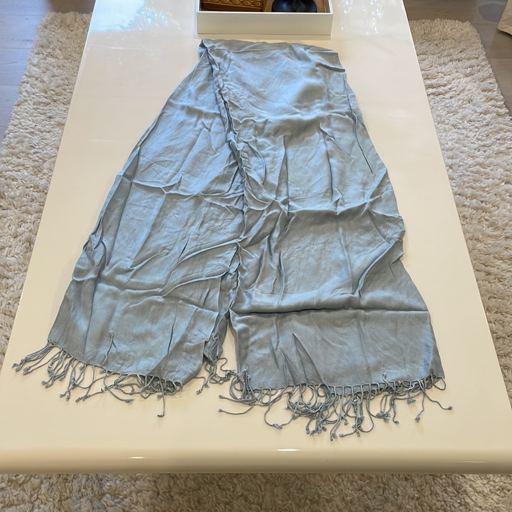 🔥Light Blue Pashmina Scarf. Made in India.